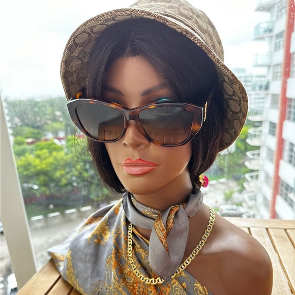 💯- New SAINT LAURENT SLM8 Cat Eye HAVANA Brown Frame/Grey Lenses Sunglasses - Picture 4 of 14